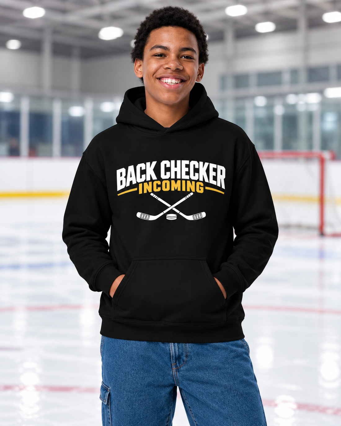 Back Checker Incoming Youth Hockey Hoodie