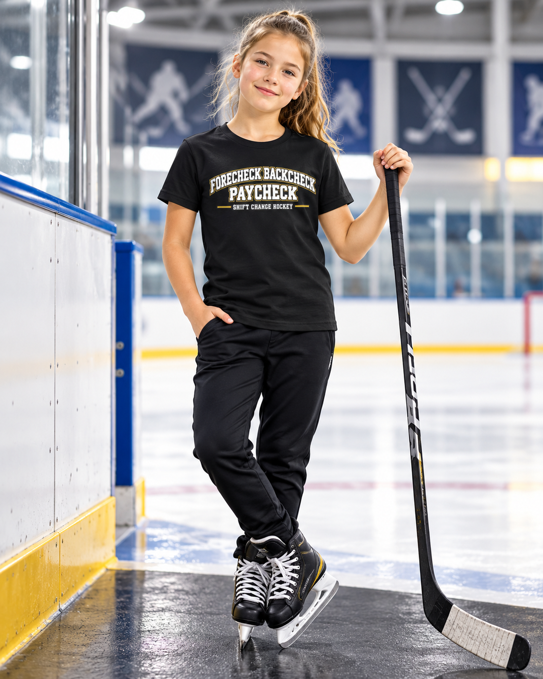 Forecheck Backcheck Paycheck Youth T-shirt