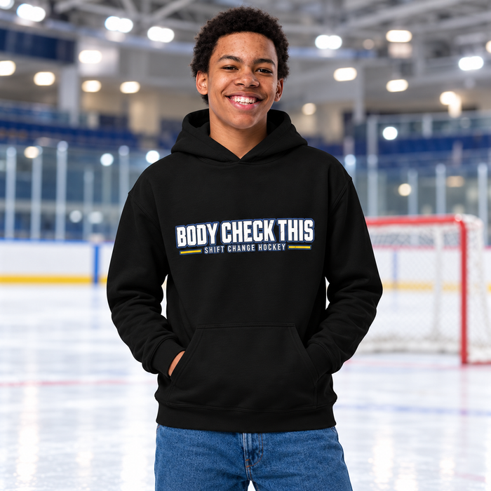 Body Check This Youth Hockey Hoodie